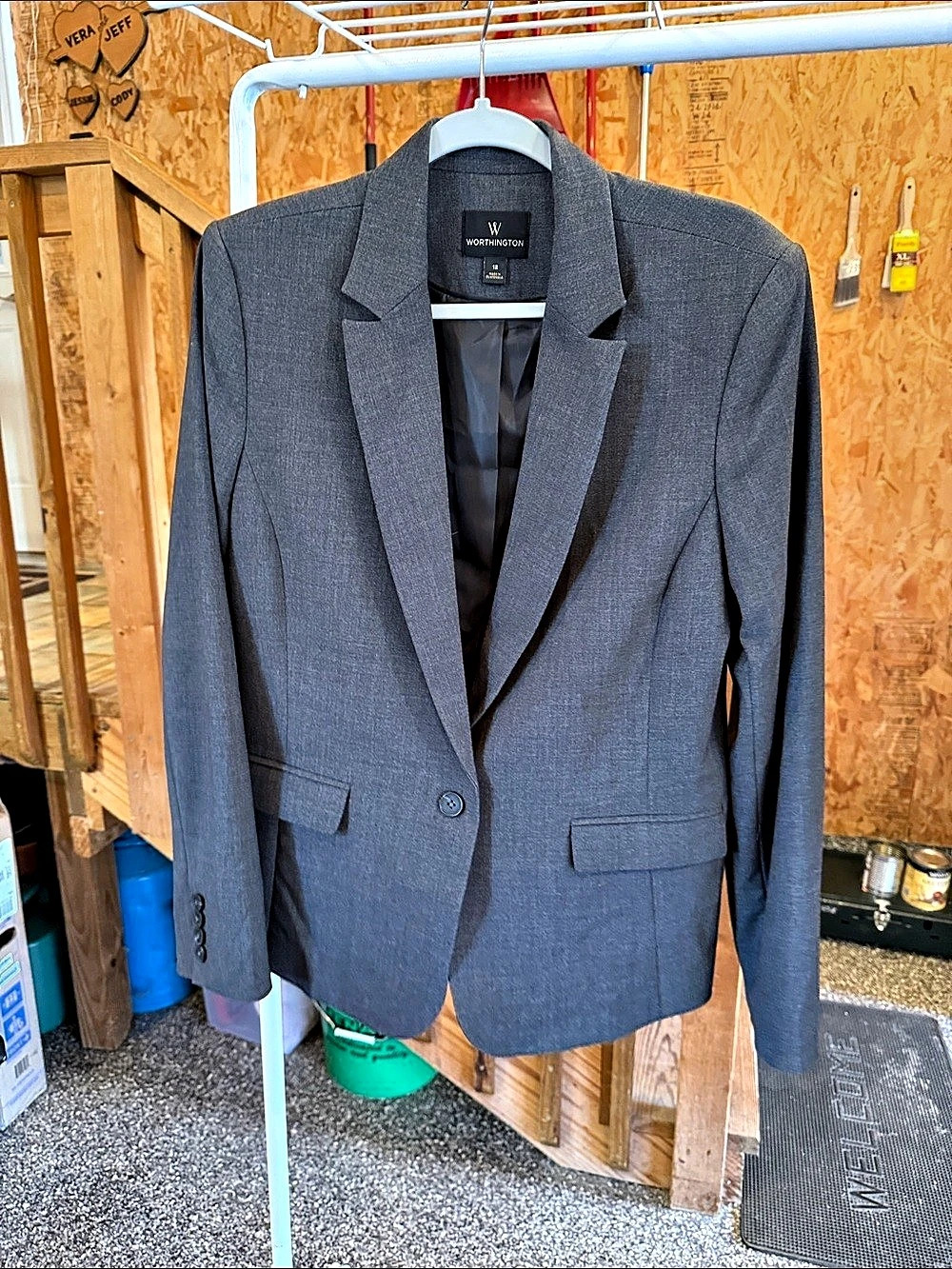 Worthington Gray Blazer Size 12 Like New